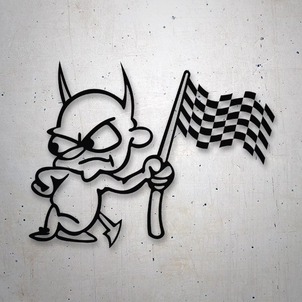 Car & Motorbike Stickers: Devil with flag