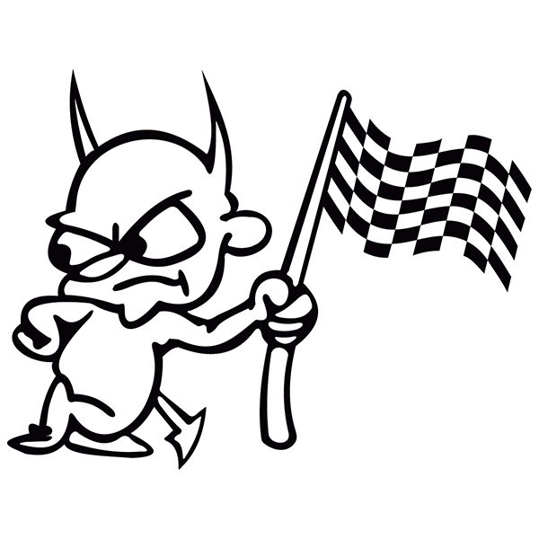 Car & Motorbike Stickers: Devil with flag