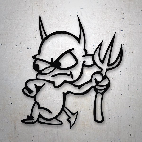Car & Motorbike Stickers: Devil angry with trident