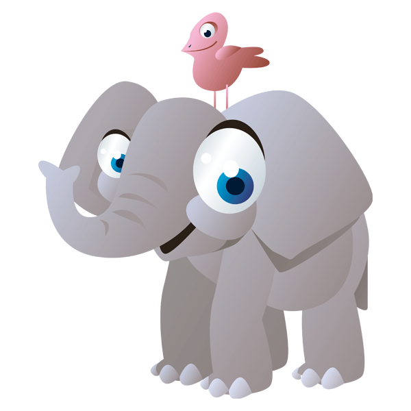 Stickers for Kids: Smiling Elephant 0