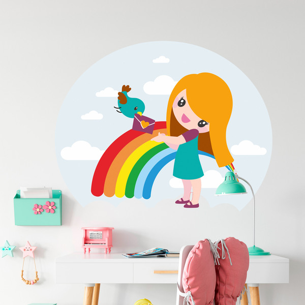 Stickers for Kids: Rainbow Girl