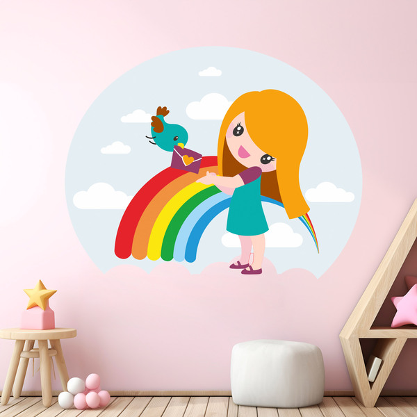 Stickers for Kids: Rainbow Girl
