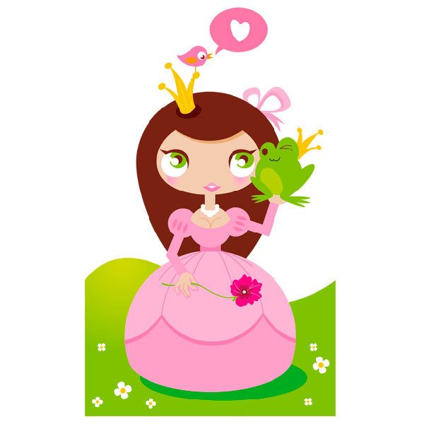 Stickers for Kids: The kiss of the princess and the toad