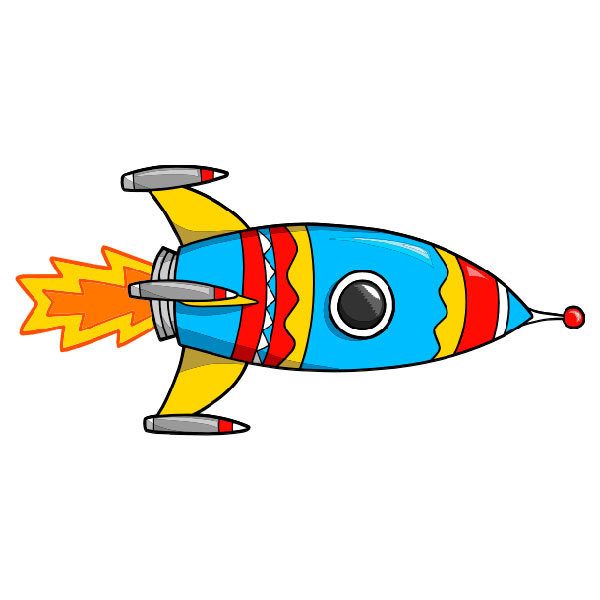 Stickers for Kids: Rocket Taking Off