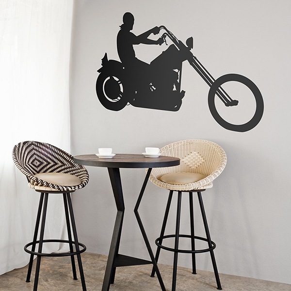 Wall Stickers: Chopper Motorcycle Silhouette