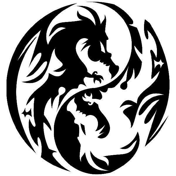 Car & Motorbike Stickers: Dragon Yin Yang