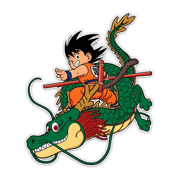 Stickers for Kids: Dragon Ball Son Goku with the Shen Long Dragon