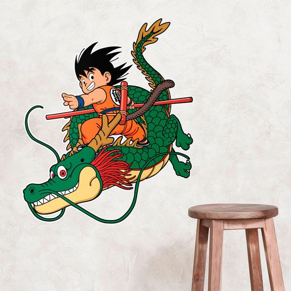 Stickers for Kids: Dragon Ball Son Goku with the Shen Long Dragon