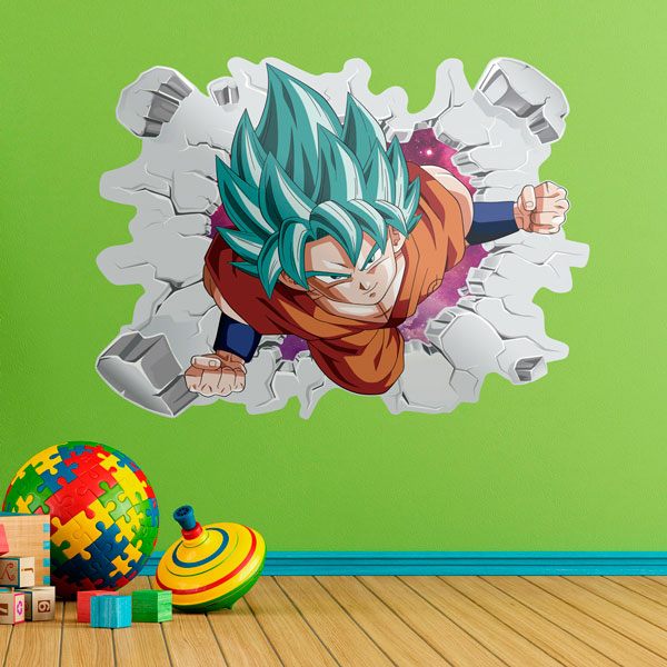 Stickers for Kids: Dragon Ball Goku Saiyan Blue