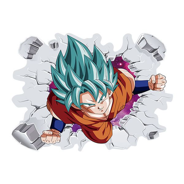 Stickers for Kids: Dragon Ball Goku Saiyan Blue