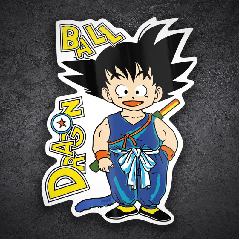Car & Motorbike Stickers: Kid Goku with Power Pole