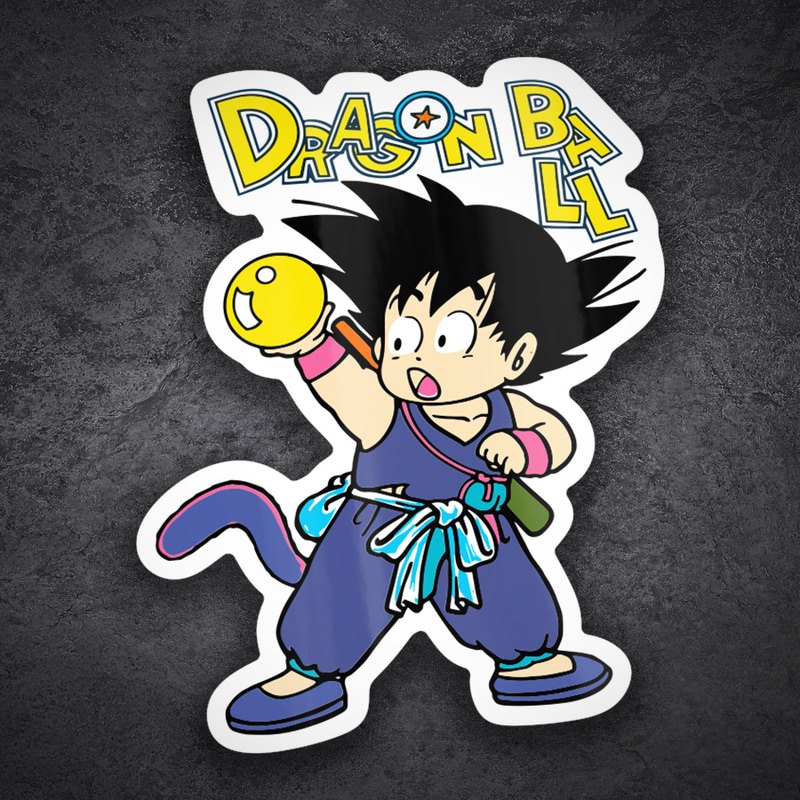 Car & Motorbike Stickers: Kid Goku with Dragon Ball