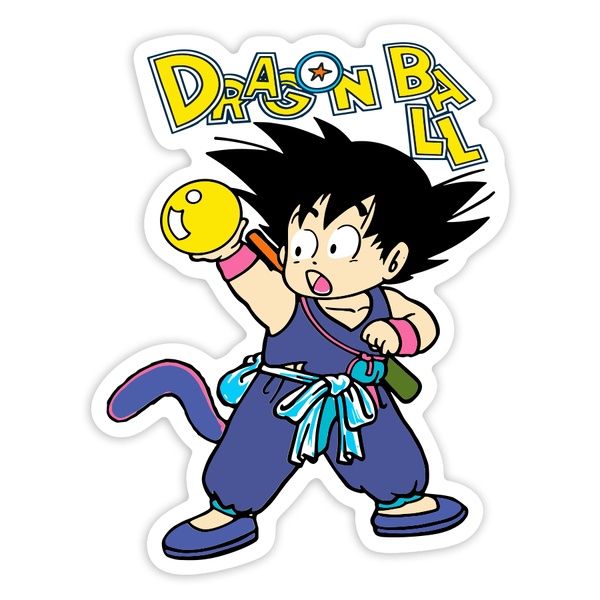 Car & Motorbike Stickers: Kid Goku with Dragon Ball
