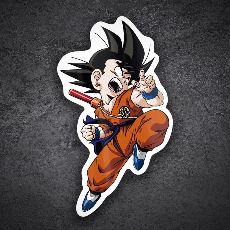 Car & Motorbike Stickers: Kid Goku Aerial Attack