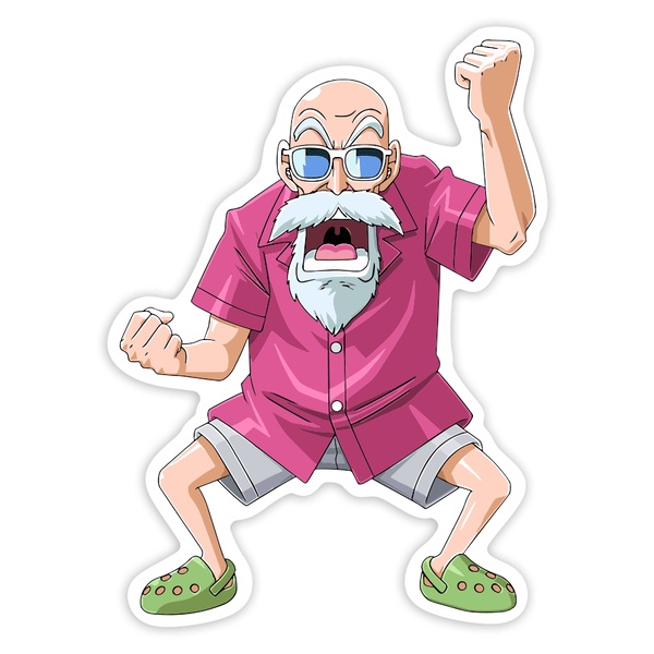 Car & Motorbike Stickers: Master Roshi Pink Shirt
