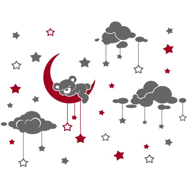 Stickers for Kids: Sleeping bear and starry sky