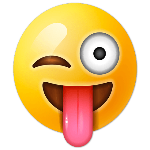 Wall Stickers: Smiling face, wink and tongue