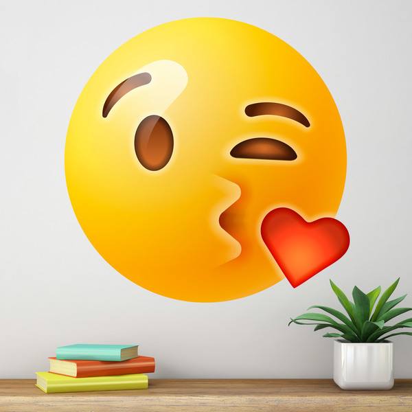 Wall Stickers: Face blowing a kiss with a heart