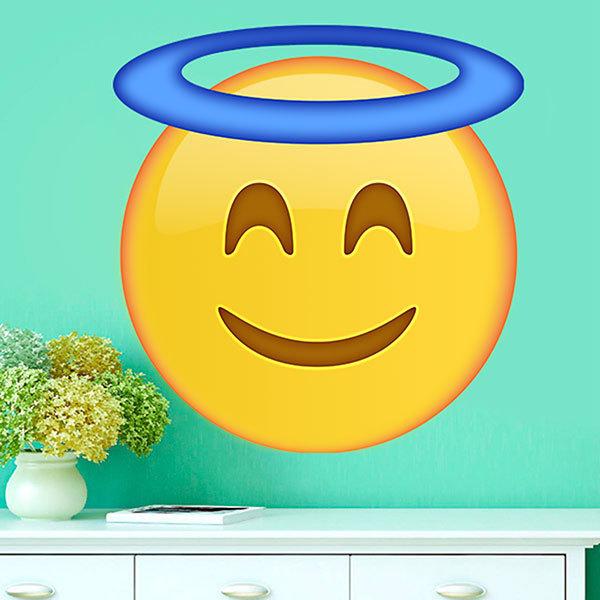 Wall Stickers: Smiling face with a saint's halo