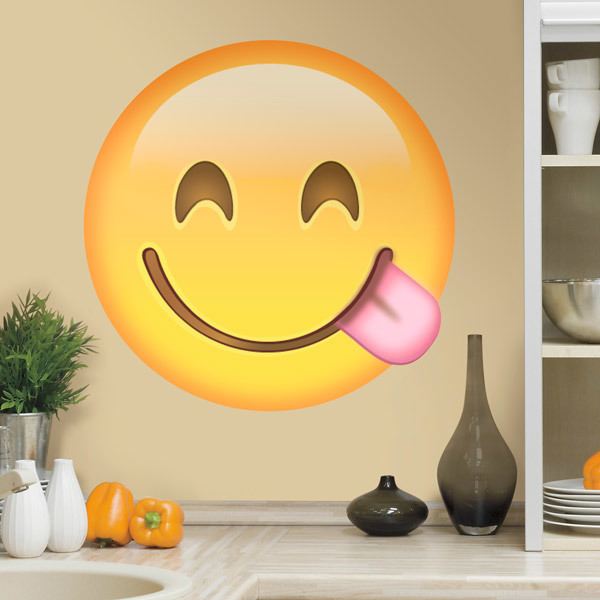 Wall Stickers: Face Savouring Delicious Food 1