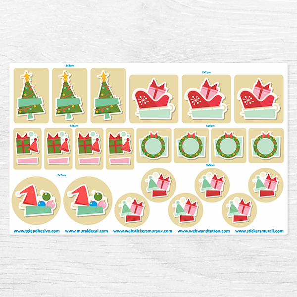 Car & Motorbike Stickers: Christmas Ornaments Label Kit