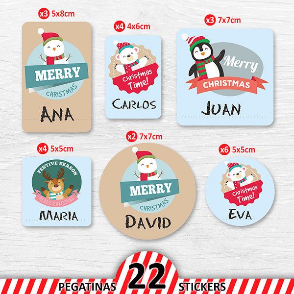 Car & Motorbike Stickers: Kit tags Christmas Animals