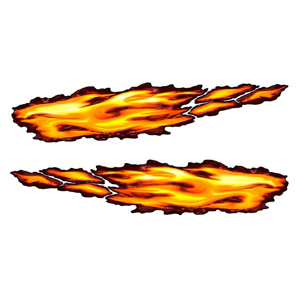 2x Vinyl car stickers side fire flames color MuralDecal