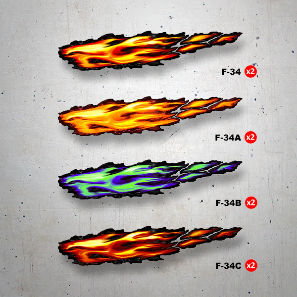 Car & Motorbike Stickers: Fire flame color