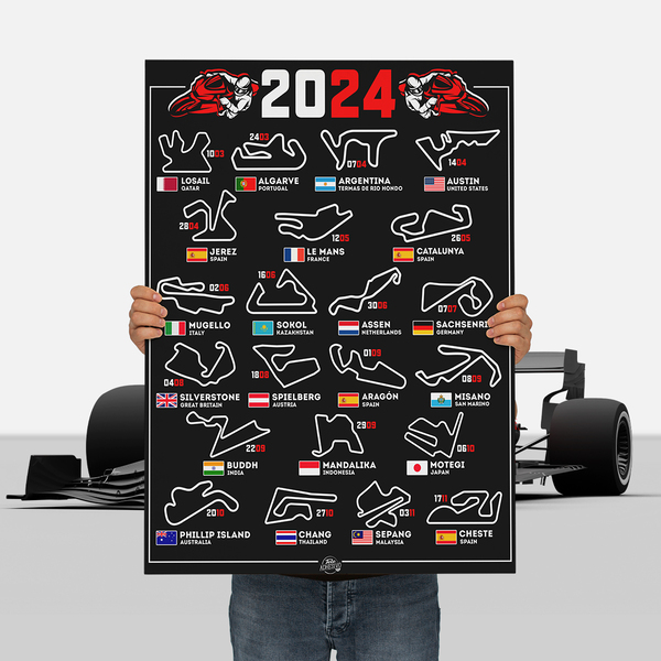 Wall Stickers: Vinyl sticker poster F1 2024 III circuits