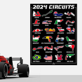 Wall Stickers: Vinyl sticker poster F1 2024 III circuits 4