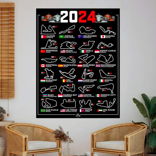 Wall Stickers: Affiche en vinyle pour les circuits F1 2024 IV