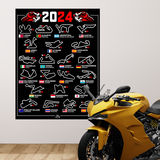 Wall Stickers: Adhesive vinyl poster motorbike MotoGP circuits 20 4