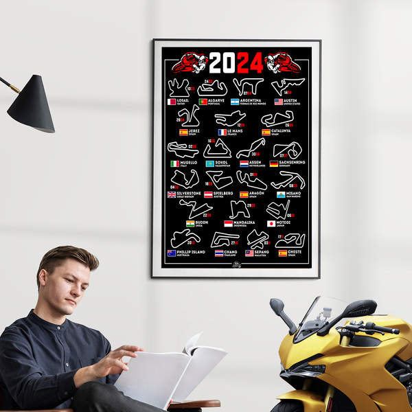 Wall Stickers: Adhesive vinyl poster motorbike MotoGP circuits 20