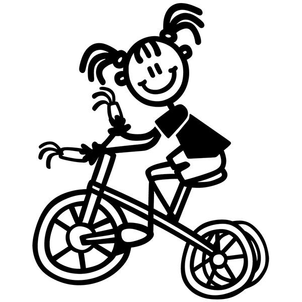 Car & Motorbike Stickers: Little girl on tricycle