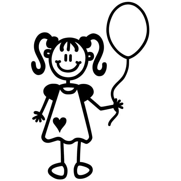 Car & Motorbike Stickers: Little girl with balloon