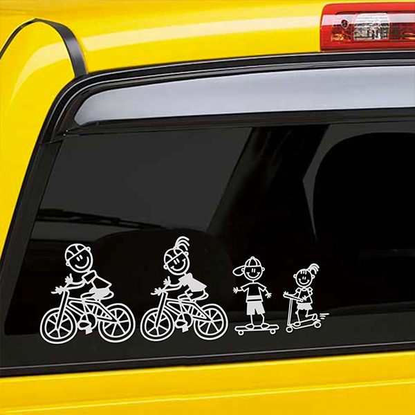 Car & Motorbike Stickers: Little girl on scooter