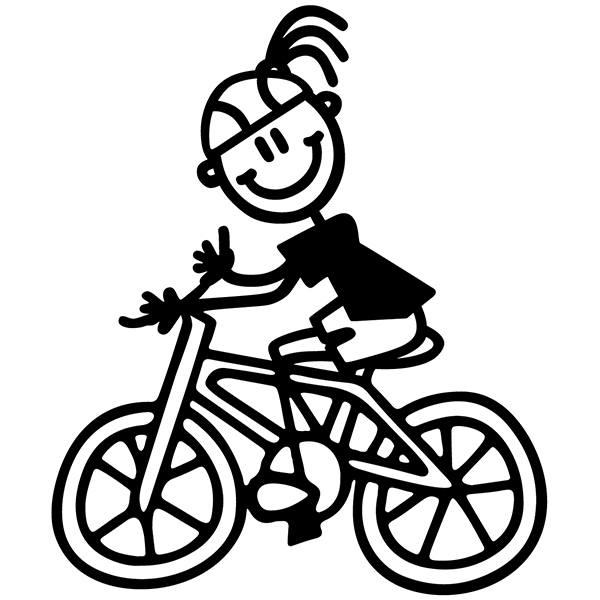 Car & Motorbike Stickers: Girl bike