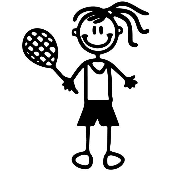 Car & Motorbike Stickers: Little girl playing tennis