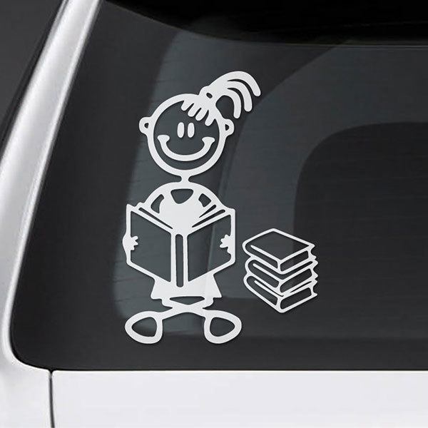 Car & Motorbike Stickers: Girl reading