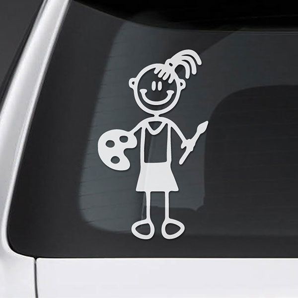 Car & Motorbike Stickers: Painter girl