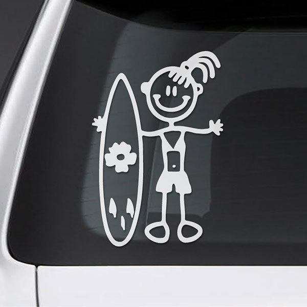 Car & Motorbike Stickers: Girl surfing