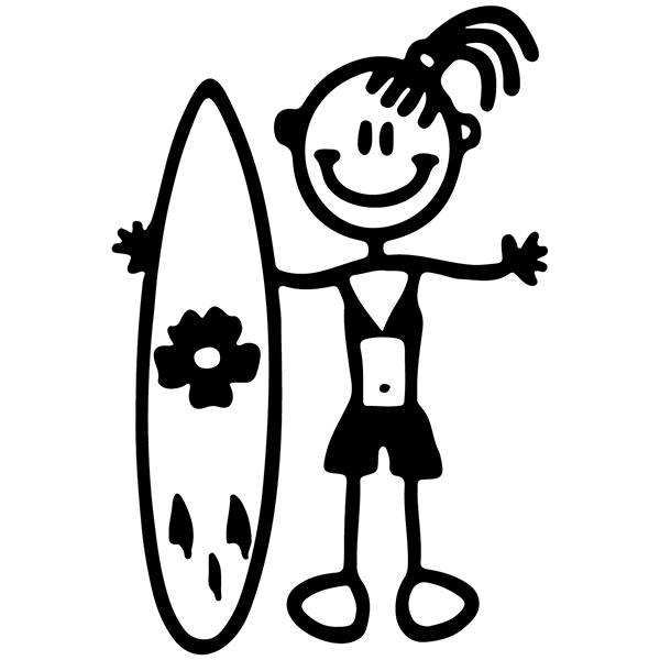 Car & Motorbike Stickers: Girl surfing