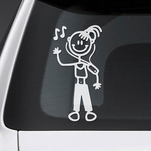 Car & Motorbike Stickers: Girl listening to music