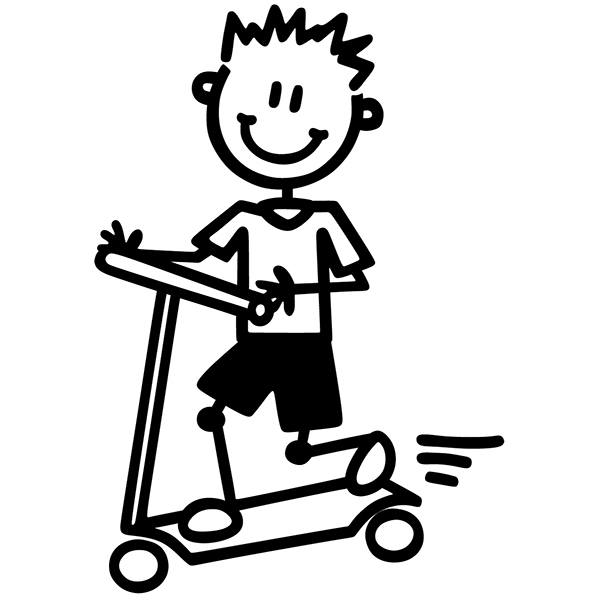 Car & Motorbike Stickers: Child of preschool in Scooter