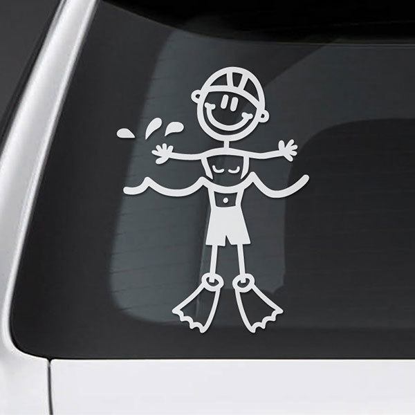 Car & Motorbike Stickers: Child swimming