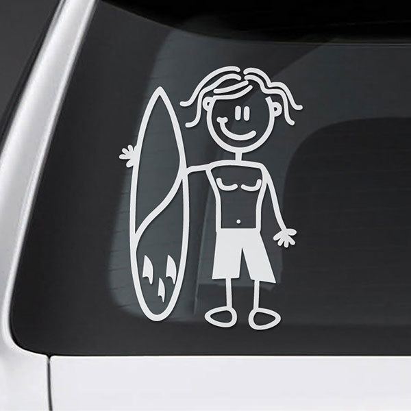 Car & Motorbike Stickers: Surfer child