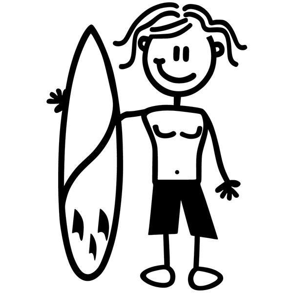 Car & Motorbike Stickers: Surfer child