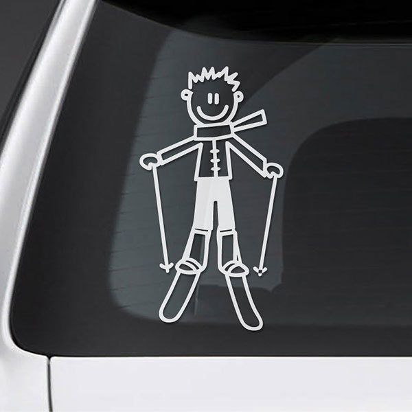 Car & Motorbike Stickers: Child skiing