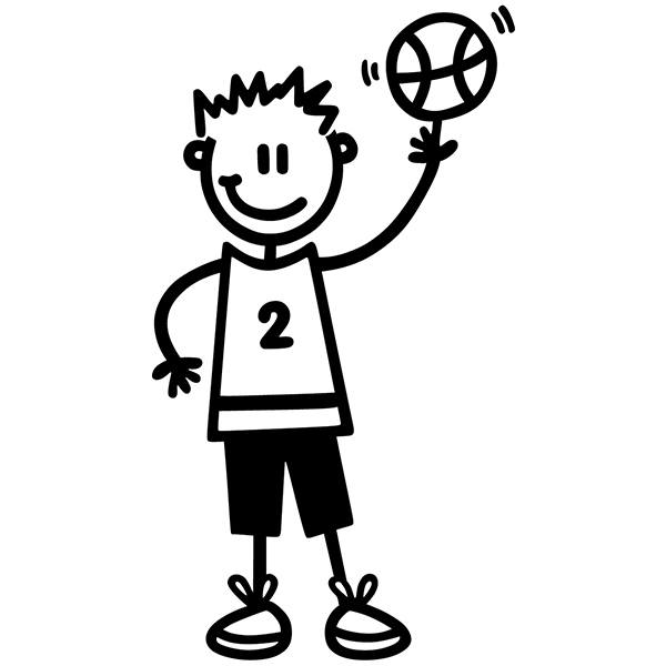 Car & Motorbike Stickers: Boy playing basketball