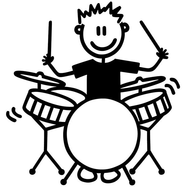 Car & Motorbike Stickers: Boy playing drums